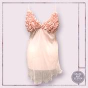 Vintage Ruffle Pink Sheer Nightdress
