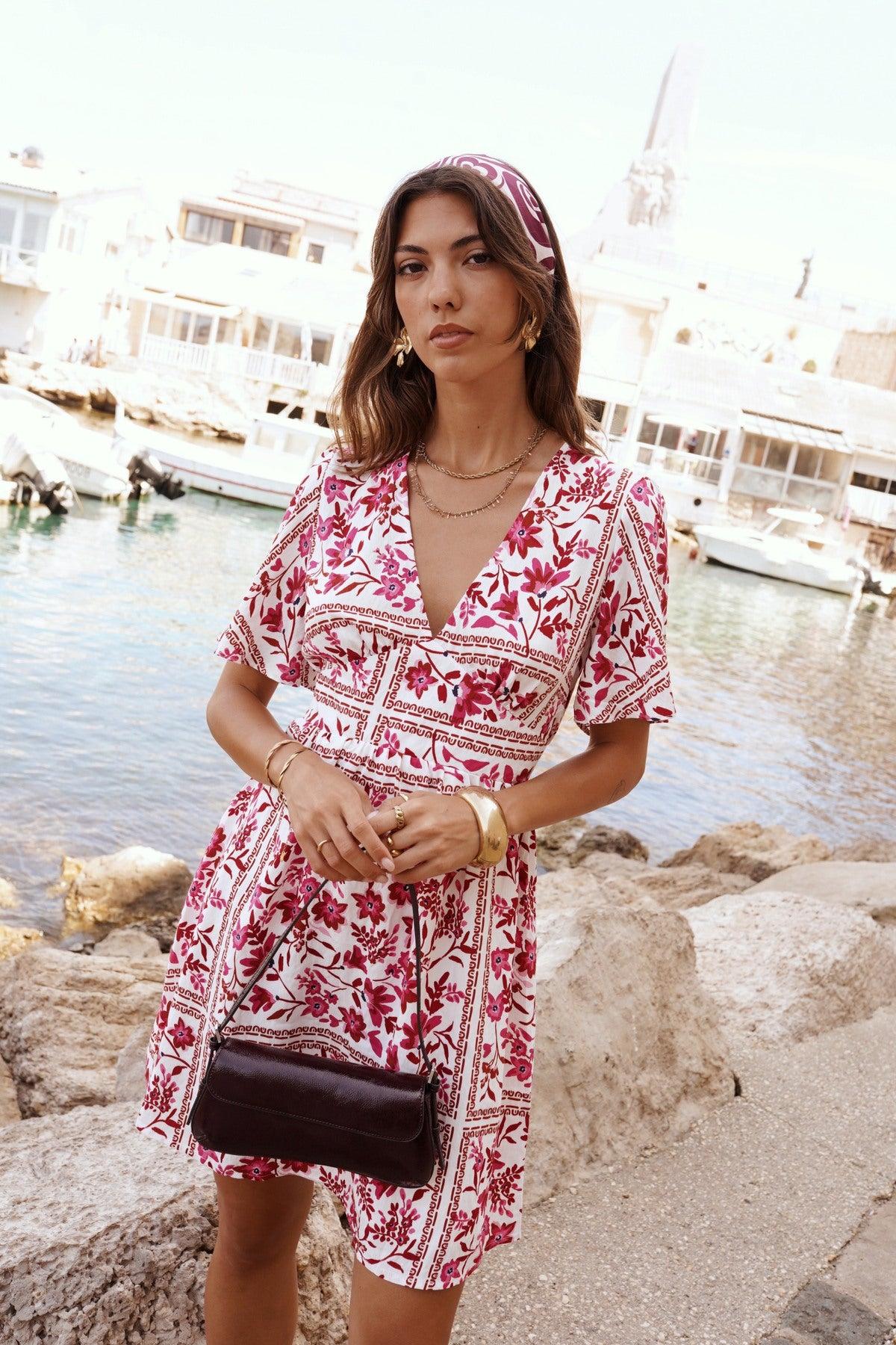 Floral, Flowy Fuchsia Mini Dress in Longford | GetLocal Ireland Floral, Flowy Fuchsia Mini Dress in Longford | GetLocal Ireland