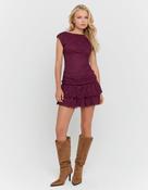 Burgundy Lace Mini Dress