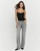 Grey Low Waist Straight Leg Jeans