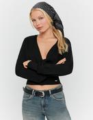 Black Wrap Knit Jumper