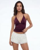 White Lace Mini Shorts image