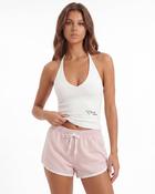 White Printed Halter Top