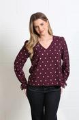 Sophia Burgundy Dot Top image