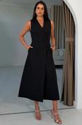 Hazel Tailored Sleeveless Black Midi Dress image