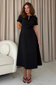 Natalia Beaded Black Midi Dress