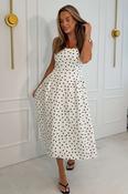 Sharne Polka Print Square Neck Midi Dress image