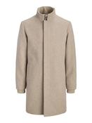 Melton Wool Blend Coat - Greige
