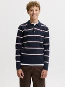 Atocha Knit Stripe Polo Junior - Sky Captain Sea Salt / Chocolate Truffle
