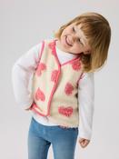 NAME IT Lara Teddy Heart Vest - Antique White