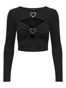 Mindy Long Sleeve Rib Top-Black image