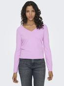 Loyal V-neck Pullo Knit- Super Pink / Melange