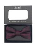 Wine Zazzi Boys Bow &amp; Pocket Square Set