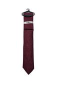 Men's Burgundy Paisley Tie &amp; Pocket Square image