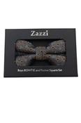 Boys Brown/Blue Bow &amp; Pocket Square