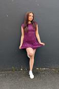 Burgundy Lace Mini Dress image