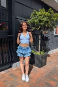 Denim Mini Skirt With Ruffles image