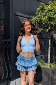 Blue &amp; White Halter Top