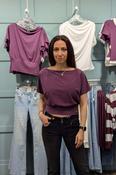 Purple Boat Neck Top image