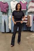 Low Waist Black Bootcut Jeans image