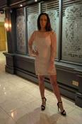 Beige Knit Glitter Mini Dress image