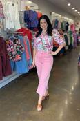 Laine Crop Wide Leg Pink Ice Jeans image