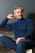 Justin Blue Melange Half Zip image