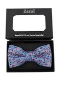 Boys Blue / Pink Paisley Bow &amp; Pocket Square