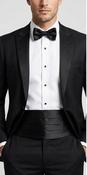 Black Satin Cummerbund – Classic Formal Tuxedo Waistband