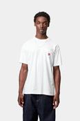 S/S Pocket Heart T-Shirt-White / Red image
