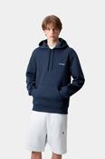 Hooded Script Embroidery Sweat-Jupiter/White