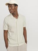 Emil Knit Structure Short Sleeve Shirt-Cloud Dancer