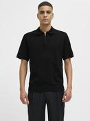 Milano Spring Knit Polo Short Sleeve-Black