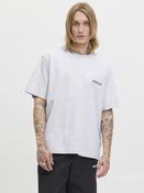 Union Back Print Tee-White Melange