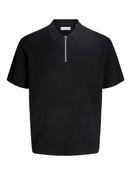 Max Knit Zip Polo-Black
