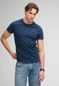 Essential Sdco Logo Embroidered Tee - Deep Sea Blue Marl/Orange