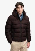 Hooded Sports Puffer Jacket - Peak Dark Plum