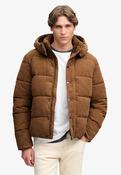 Premium Hood Cord Puffer Jacket - Dark Tobacco Brown image