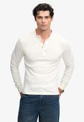 Woven Placket Grandad Top - Bone White image