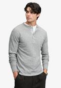 Mini Slub Waffle Long Sleeve Grandad - Grey Grit Marl image