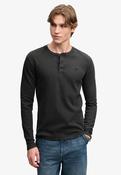 Waffle Long Sleeve Henley Top - Washed Black image
