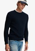 Cotton Cable Knit Crew - Eclipse Navy image