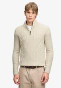 Jacob Cable Half Zip Knit - Ecru