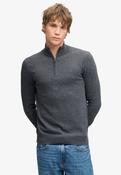 Essential Lightweight Wool Blend Half Zip Jumper - Iron Grey Marl image