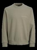 JACK &amp; JONES Owen Branding Crew Neck Sweatshirt - Smokey Olive
