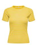Onlelli Short Sleeve Rib Top-Lemon Meringue image