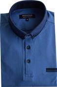 Advise Knitted Collar Blue Polo image