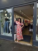 Maxi Red Floral Print Dress image