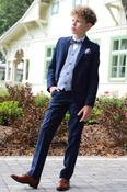 Peter Navy Check Boys Suit