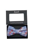 Floral Zazzi Boys Bow &amp; Pocket Square Set-Sky Blue/Red